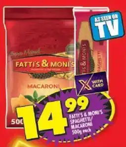 Shoprite Fatti's & moni's spaghetti/ macaroni offer