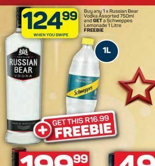 Pick n Pay Russian bear vodka offer