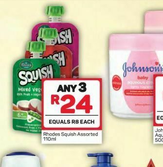 Pick n Pay Rhodes squash baby food 3 offer
