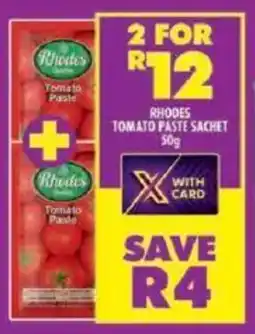 Shoprite Rhodes tomato paste sachet offer