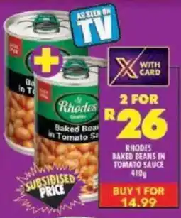 Shoprite Rhodes baked beans in tomato sauce offer