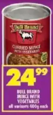Shoprite Bull brand mince with vegetables all variants offer