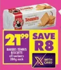 Shoprite Bakers tennis biscuits all variants offer
