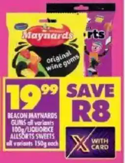 Shoprite Beacon maynards gums all variants/ liquorice allsorts sweets all variants offer