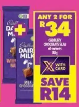 Shoprite Cadbury chocolate slab offer