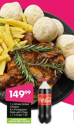 Save Hyper Whole Grilled Chicken, Portuguese Rolls with Chips + Coke offer