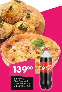 Save Hyper Family Size Quiche & Assorted Pies + Coke offer