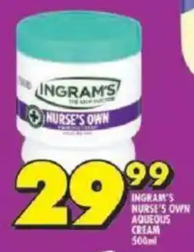 Shoprite Ingram's nurse's own aqueous cream offer