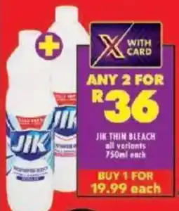 Shoprite Jik thin bleach all variants offer
