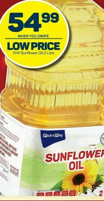 Pick n Pay Hypermarket Pnp sunflower oil offer