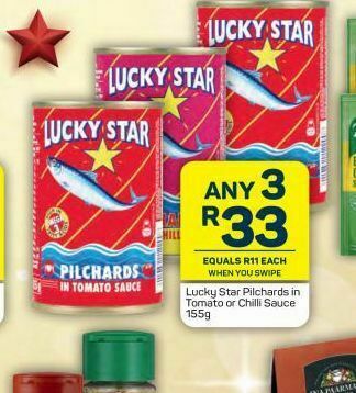 Pick n Pay Hypermarket Lucky star pilchards in tomato sauce 3 offer