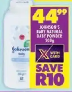 Shoprite Johnson's baby natural baby powder offer