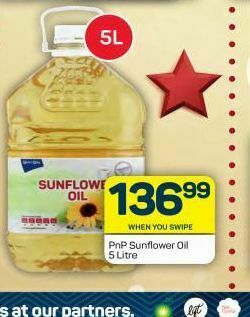 Pick n Pay Hypermarket Pnp sunflower oil offer