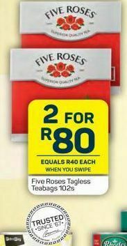Pick n Pay Hypermarket Five roses tea bags 2 offer