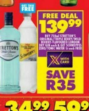 Stretton's gin offer at Shoprite Liquor