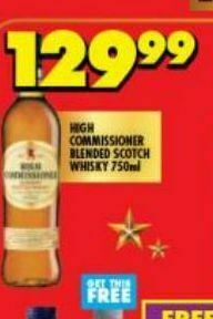 Shoprite Liquor High commissioner whiskey offer