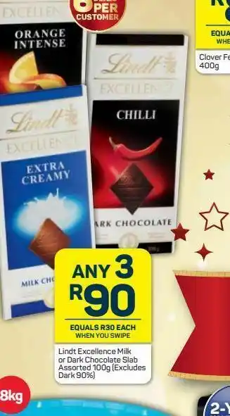 Pick n Pay Hypermarket Lindt excellence chocolate slabs 3 offer