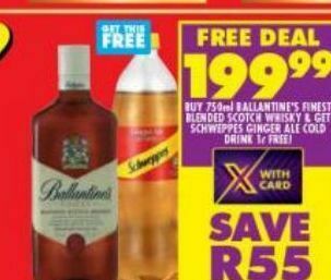 Shoprite Liquor Ballantine's whiskey offer