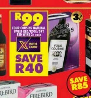 Shoprite Liquor Four cousins wine offer
