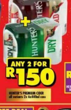 Shoprite Liquor Hunter´s dry cider handies 2 offer