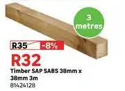 Leroy Merlin Timber SAP SABS 38mm x 38mm 3m 81424128 offer