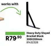 Leroy Merlin Heavy Duty Stayed Bracket Black 300 x 200mm 81432328 offer