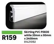 Leroy Merlin Skirting PVC PO830 White 20mm x 80mm x 2400mm 81421092 offer