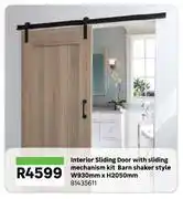 Leroy Merlin Interior Sliding Door With Sliding Mechanism Kit Barn Shaker Style W930mm x H2050mm 81435611 offer