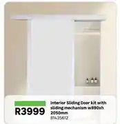 Leroy Merlin Interior Sliding Door Kit With Sliding Mechanism W890 x H2050mm 81435612 offer