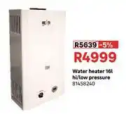 Leroy Merlin Alva 16L Hi/Low Pressure Water Heater 81458240 offer