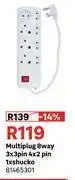 Leroy Merlin Multiplug 8 Way 3x3 Pin 4x2 Pin 1xSchucko 81465301 offer