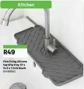 Leroy Merlin Fine Living Silicone Tap Drip Tray Black 37 x 14.5 x 1.5m 81499992 offer