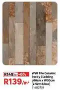 Leroy Merlin Wall Tile Ceramic Rocky Cladding L60cm x W30cm (2.52 Sqm/Box) 81482751-Per Sqm offer