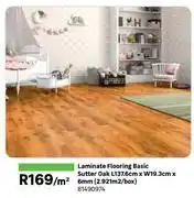 Leroy Merlin Laminate Flooring Basic Sutter Oak L137.6cm x W19.3cm x 6mm (2.921 Sqm/Box) 81490974-Per Sqm offer