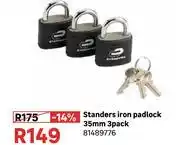 Leroy Merlin Standers Iron Padlock 35mm (3Pack) 81489776 offer