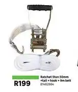 Leroy Merlin Ratchet 5ton 50mm + Tail + Hook + 9m Belt 81482864 offer