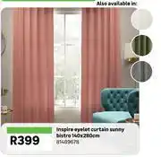 Leroy Merlin Inspire Eyelet Curtain (Sunny Bistro) 140 x 280cm 81489678 offer