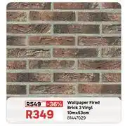 Leroy Merlin Waller Fired Brick 3 Vinyl 10m X 53cm 81447029 offer