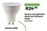 Leroy Merlin Eurolux LED Light Bulb GU10 Core 7W (Warm White) 81475857 offer