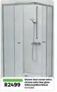 Leroy Merlin Shower Door Corner Entry (Chrome With Clear Glass) W90cm X D90 X H185cm 81474880 offer