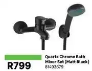 Leroy Merlin Quartz Chrome Bath Mixer Set (Matt Black) 81493679 offer