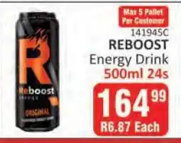 KitKat Cash and Carry REBOOST Energy Drink 500ml 24s offer