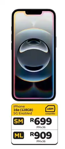 MTN iPhone 16e (128GB) offer