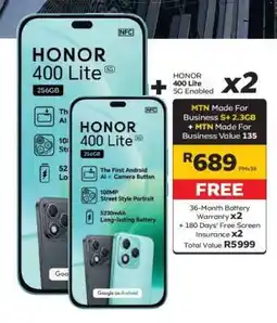 MTN HONOR 400 Lite 5G offer