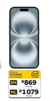 MTN iPhone 16 (128GB) offer