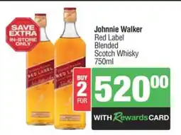 Spar Tops Johnnie Walker Red Label offer