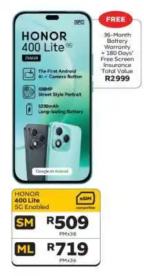 MTN HONOR 400 Lite 5G Enabled offer