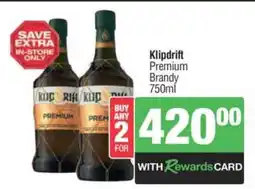 Spar Tops KLIPDRIFT PREMIUM BRANDY 750ml offer