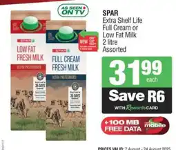 Spar SPAR Extra Shelf Life Full Cream or Low Fat Milk offer