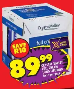 Shoprite CRYSTAL VALLEY FULL CREAM LONG LIFE MILK offer